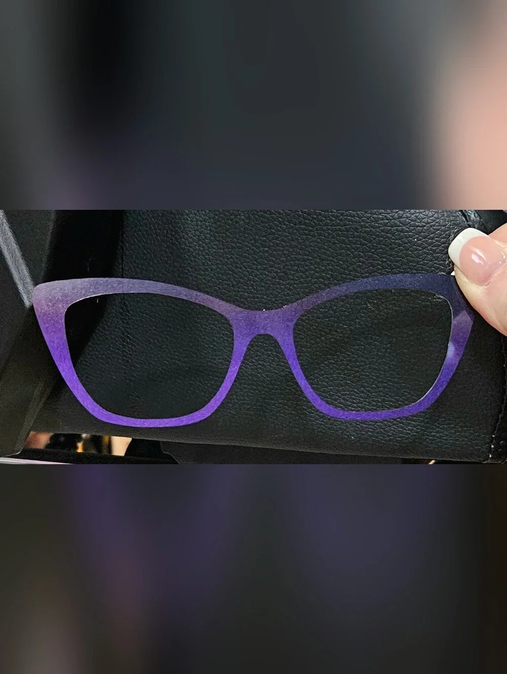 WANDA topper By Tasha's Top Frames Thin Metal Shimmer Black To Purple Ombre Top